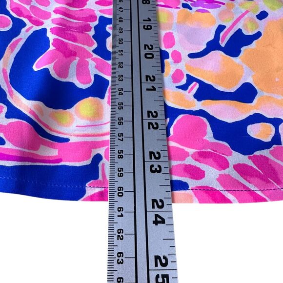 Lilly Pulitzer Elsa Silk Blouse Top Women's 2XS XXS Catch and Release Pink Blue - Picture 10 of 10